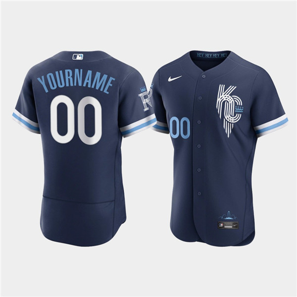 Men's Kansas City Royals Customized 2022 Navy City Connect Stitched Baseball Jersey Men's Kansas City Royals Customized 2022 Navy City Connect Stitched Baseball Jersey